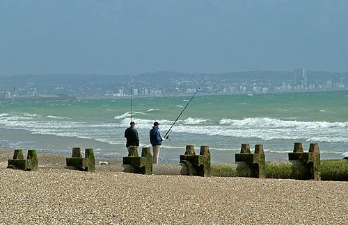 Fishing off the beach